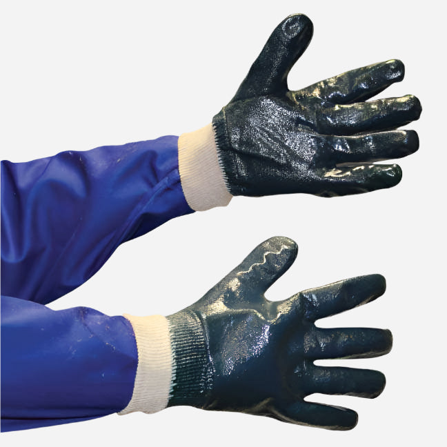 GRANGE BLUE NITRILE CHEMICAL GLOVE - KNITWRIST
